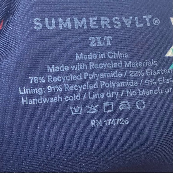 Summersalt Navy Scatter Stars in Deep Sea-The Ruched Sidestroke One Piece Swim - Picture 8 of 9